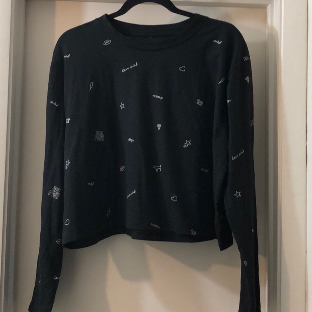 Vs pink crop long sleeve